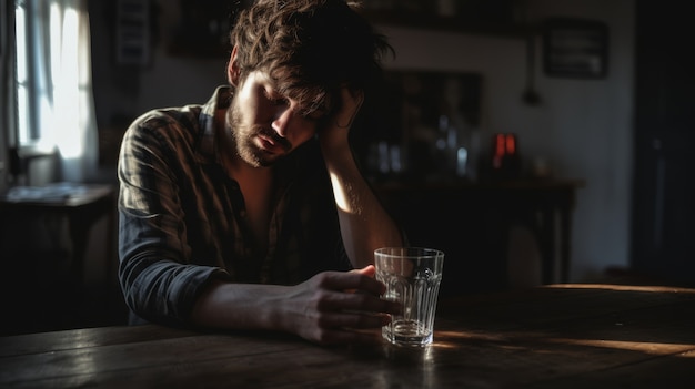 Photo gratuite portrait d'une personne souffrant de gueule de bois