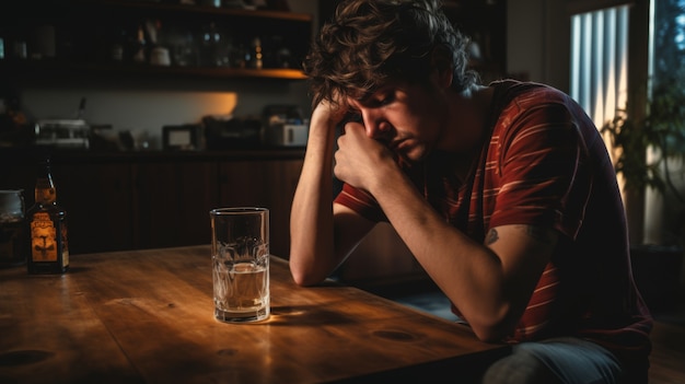 Photo gratuite portrait d'une personne souffrant de gueule de bois