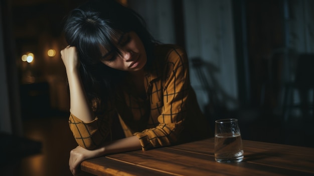 Photo gratuite portrait d'une personne souffrant de gueule de bois