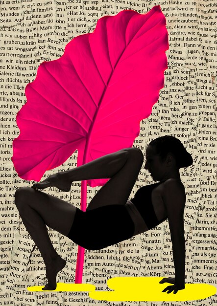 Portrait de personne avec technique de collage et blocage des couleurs