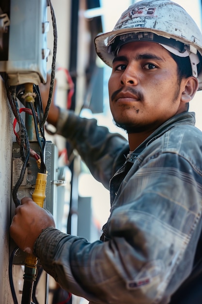 Portrait d'une personne travaillant dans le secteur de la construction