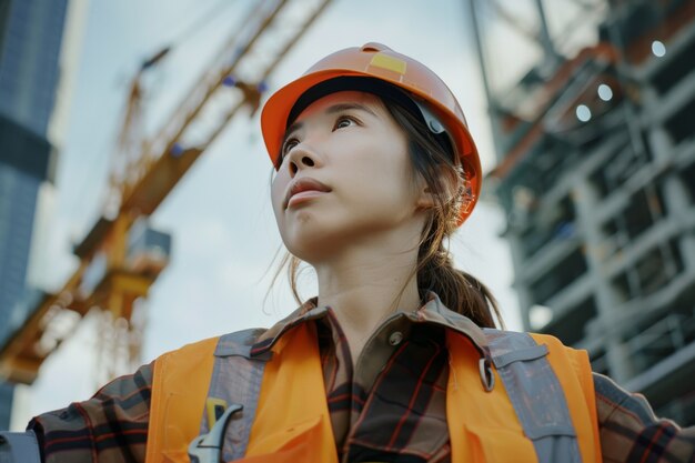 Portrait d'une personne travaillant dans le secteur de la construction