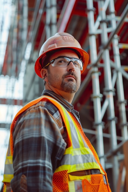 Photo gratuite portrait d'une personne travaillant dans le secteur de la construction