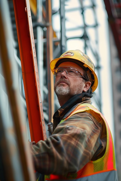 Portrait d'une personne travaillant dans le secteur de la construction