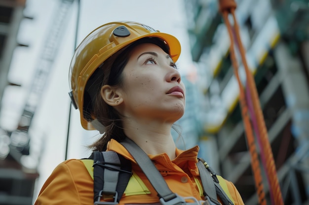 Photo gratuite portrait d'une personne travaillant dans le secteur de la construction