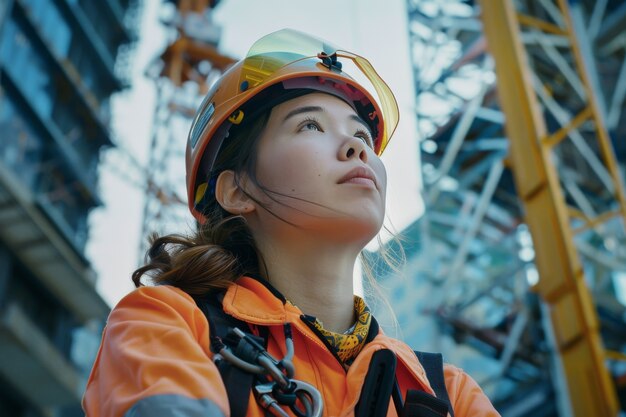 Portrait d'une personne travaillant dans le secteur de la construction