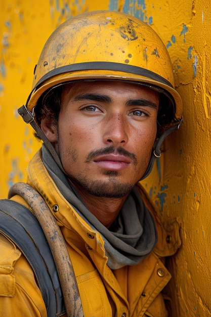 Photo gratuite portrait d'une personne vêtue de jaune