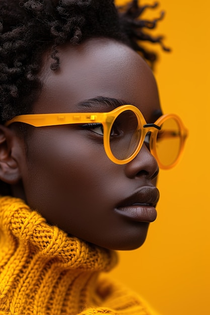 Photo gratuite portrait d'une personne vêtue de jaune