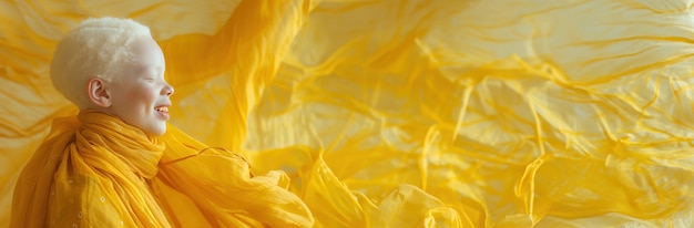 Photo gratuite portrait d'une personne vêtue de jaune
