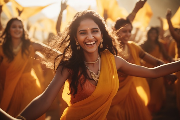 Photo gratuite portrait d'un peuple indien célébrant le festival de baisakhi