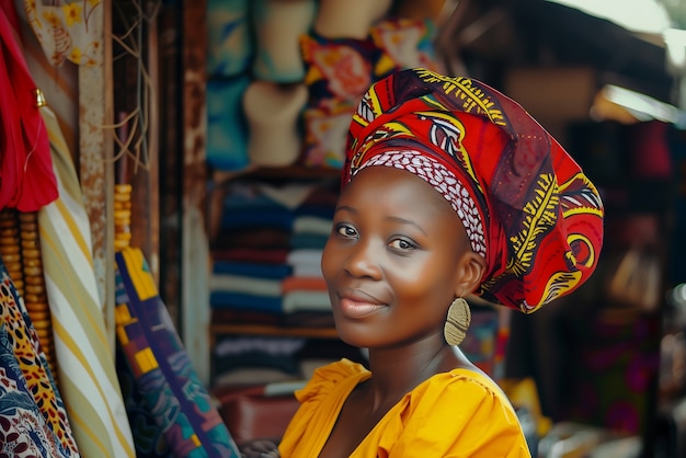 Photo gratuite portrait photoréaliste d'une femme africaine