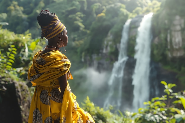 Portrait photoréaliste d'une femme africaine