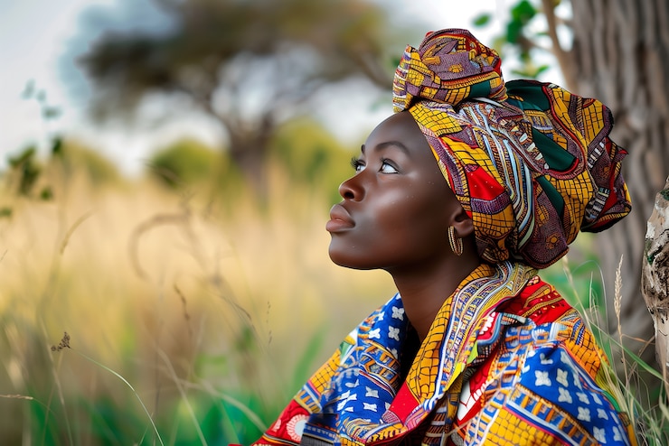 Photo gratuit portrait photoréaliste d'une femme africaine