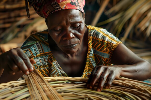 Portrait photoréaliste d'une femme africaine