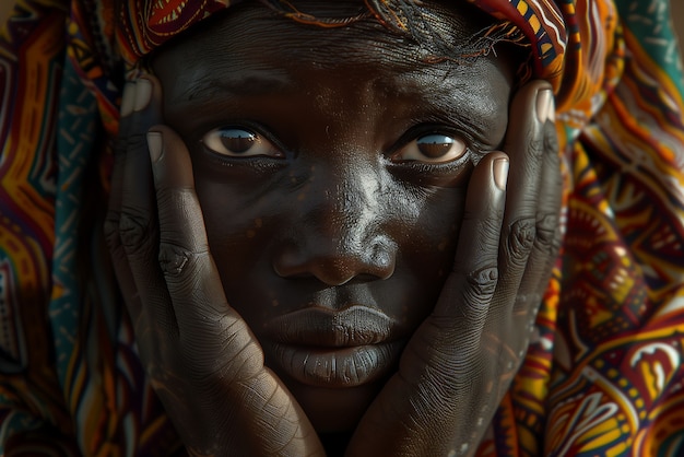 Portrait photoréaliste d'une femme africaine