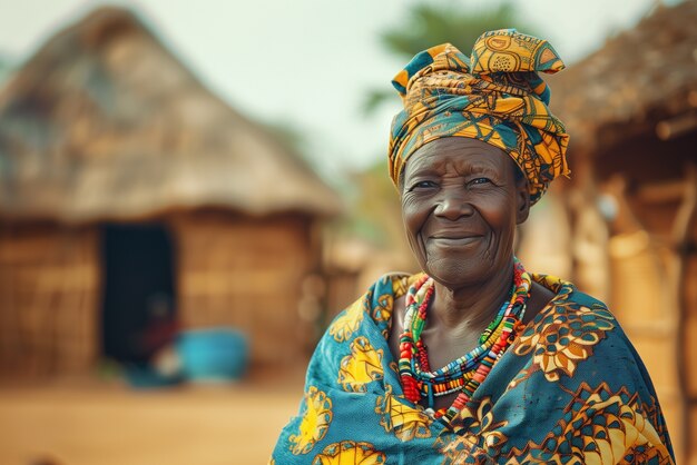 Portrait photoréaliste d'une femme africaine