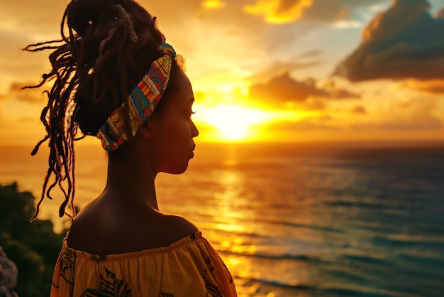 Photo gratuite portrait photoréaliste d'une femme rastafarienne africaine avec des dreads