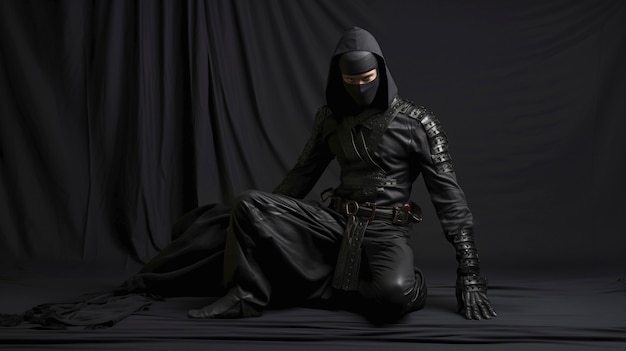 Photo gratuite portrait photoréaliste d'un guerrier ninja