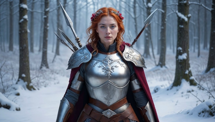 Photo gratuit portrait d'une princesse guerrière