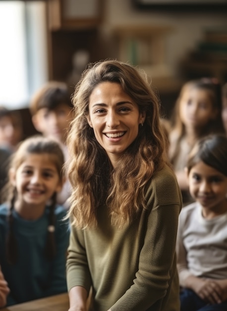 Portrait d'une professeure enseignant à l'école