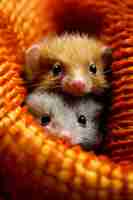 Photo gratuite portrait de rats ou de hamsters