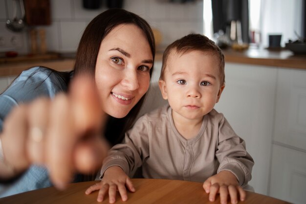 Portrait selfie pour appel vidéo