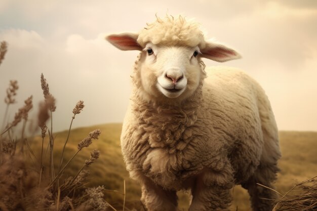 Photo gratuite un portrait simple de moutons