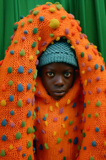 Portrait vibrant d'une personne dans un environnement lumineux