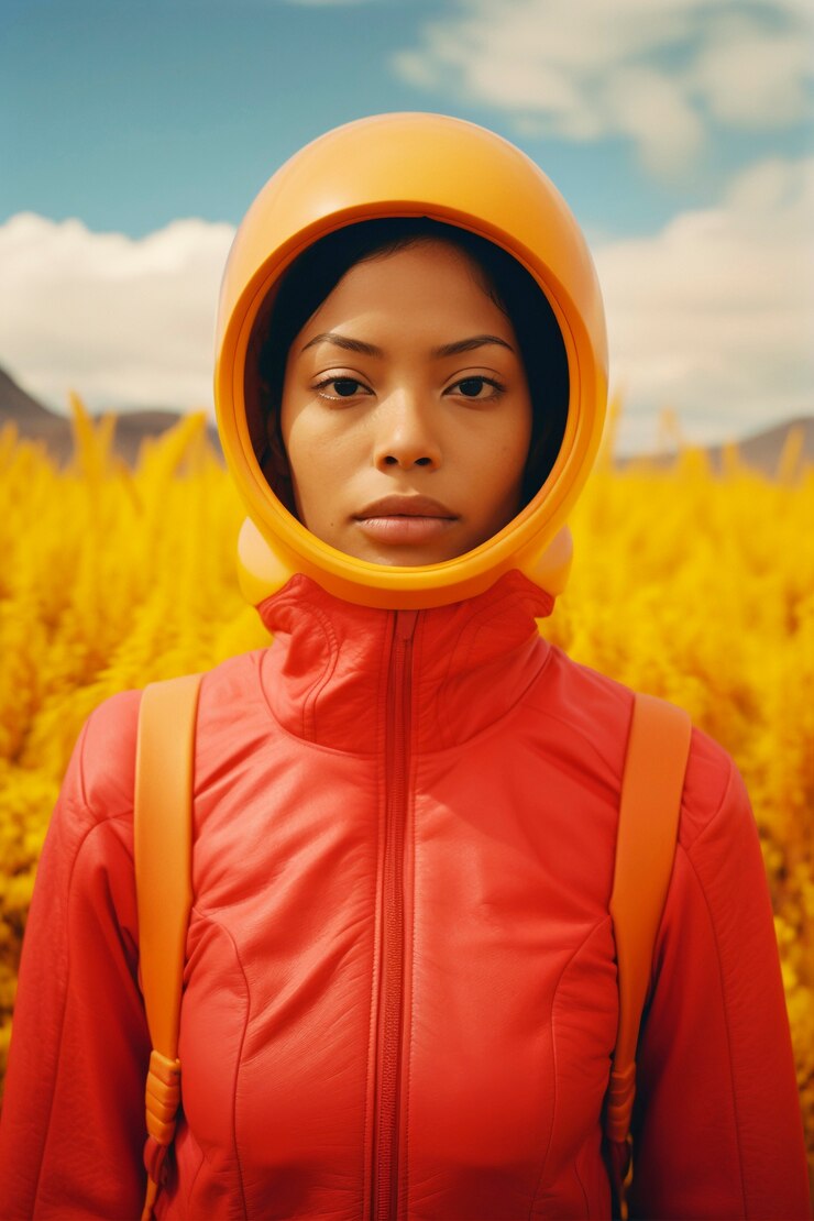 Photo gratuit portrait vibrant d'une personne dans un environnement lumineux
