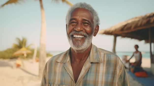 Portrait d'un vieil homme en vue avant