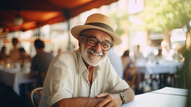 Portrait d'un vieil homme en vue avant