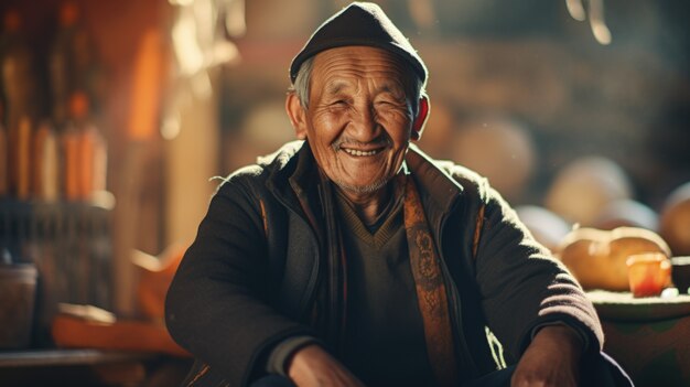 Portrait d'un vieil homme en vue avant