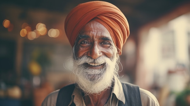 Portrait d'un vieil homme en vue avant