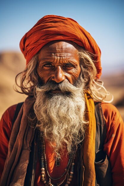 Portrait d'un vieil homme en vue avant