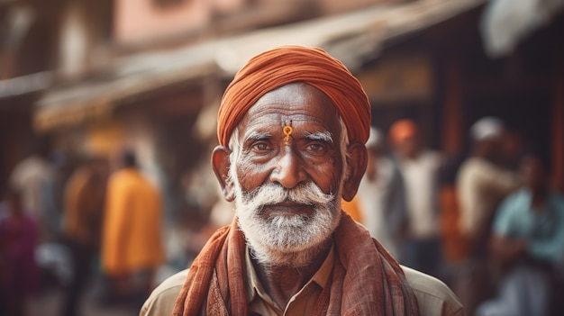 Portrait d'un vieil homme en vue avant