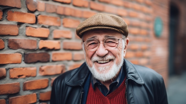 Portrait d'un vieil homme en vue avant