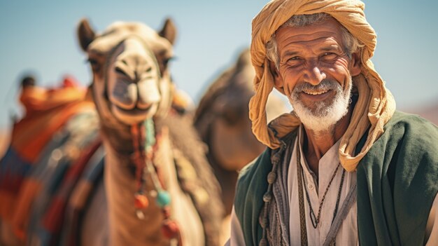 Portrait d'un vieil homme en vue avant