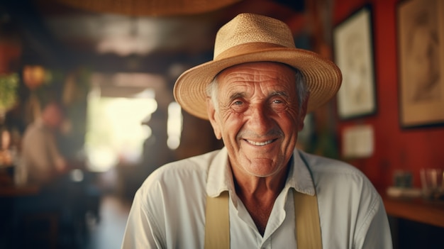 Portrait d'un vieil homme en vue avant