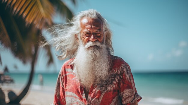 Portrait d'un vieil homme en vue avant