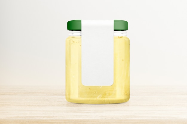 Photo gratuite pot de gelée de citron sur table en bois