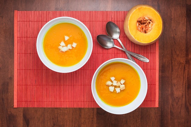 Photo gratuite potage pumpking