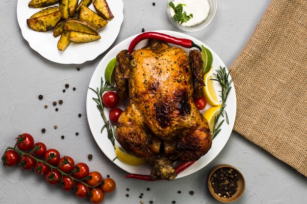 Poulet délectable aux agrumes et au poivre