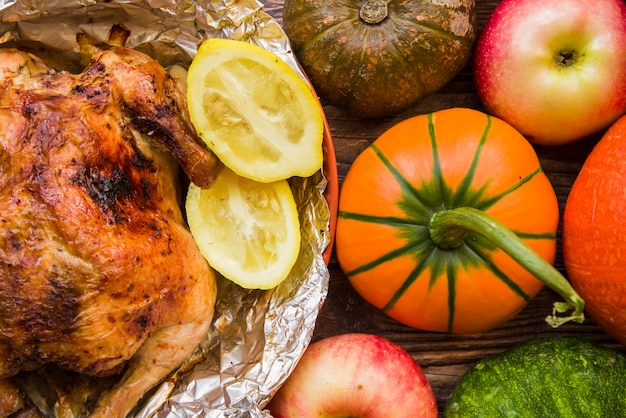 Poulet rôti en papillote au citron