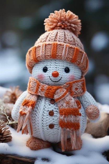 Photo gratuite poupée de noël au crochet