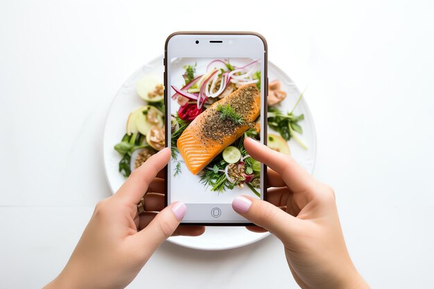 prendre une photo du saumon cuit image générée par l'IA