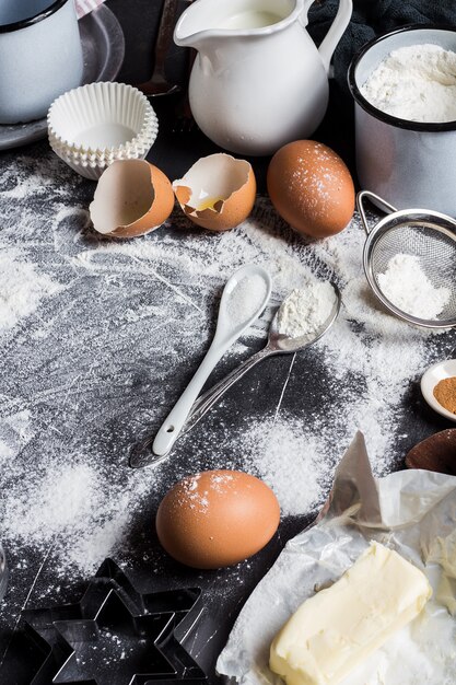 Préparation cuisson des ingrédients de cuisine pour la cuisson