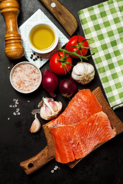 préparation noir pâtes au saumon de l&#39;alimentation