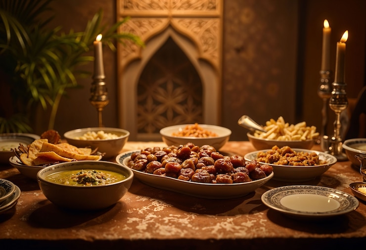Photo gratuit des préparations délicieuses pour le ramadan