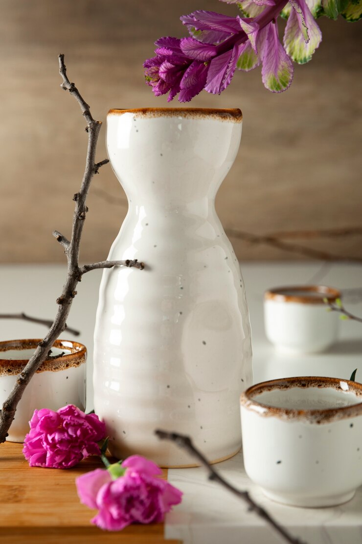 Photo gratuit préparer la boisson japonaise du saké