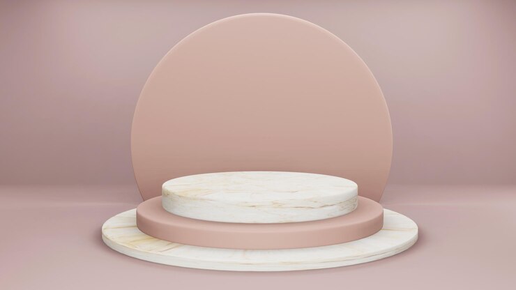 Photo gratuit présentation podium blanc vide avec fond abstrait hipster socle d'illustration 3d pour la composition d'affichage maquette plates-formes cosmétiques pour le concept minimaliste créatif